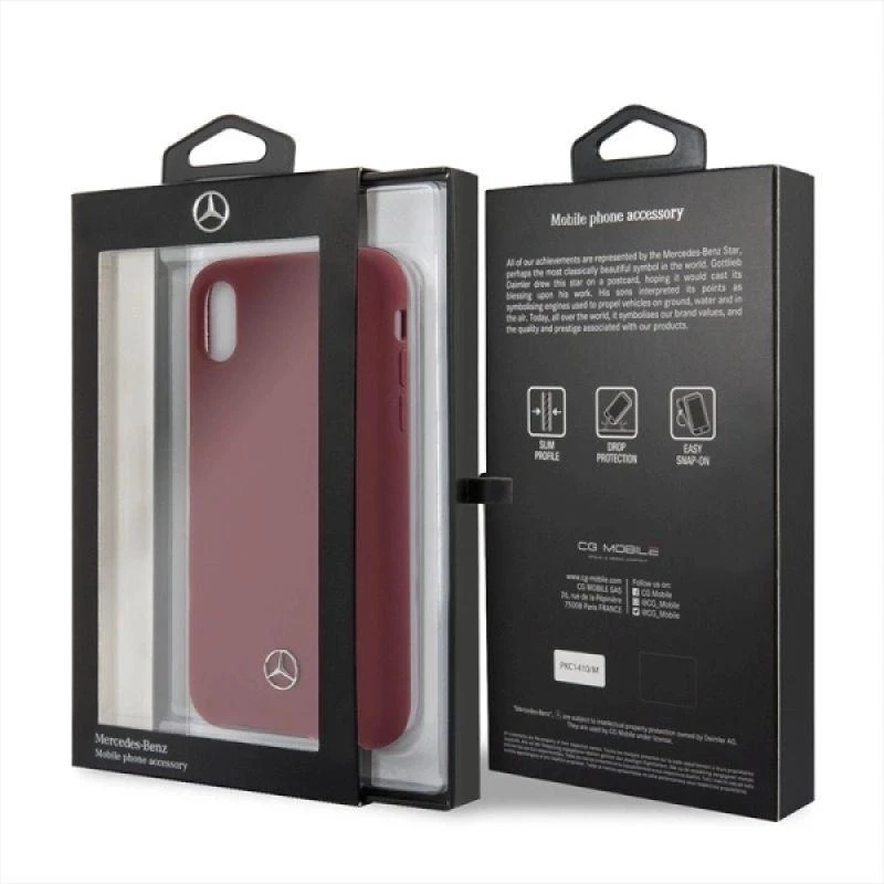 Mercedes MEHCPXSILRE Apple iPhone X/ Xskietas dėklas red