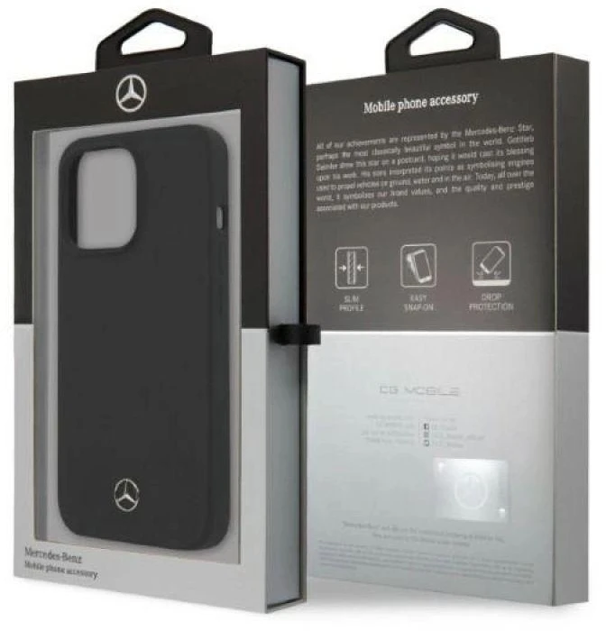 Mercedes MEHMP13LSILBK Apple iPhone 13 Pro / 13 6.1″ juodos spalvos kietas dėklas Silicone MagSafe
