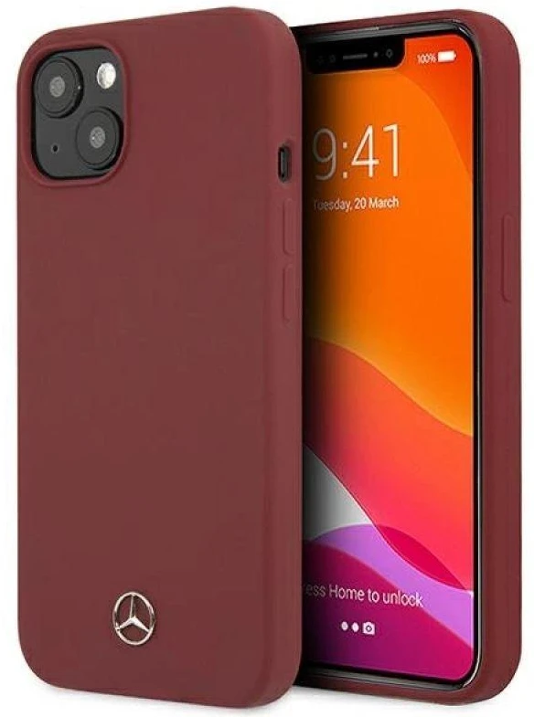 Mercedes MEHCP13MSILRE Apple iPhone 13 / 14 / 15 6,1″ red kietas dėklas Silicone Line