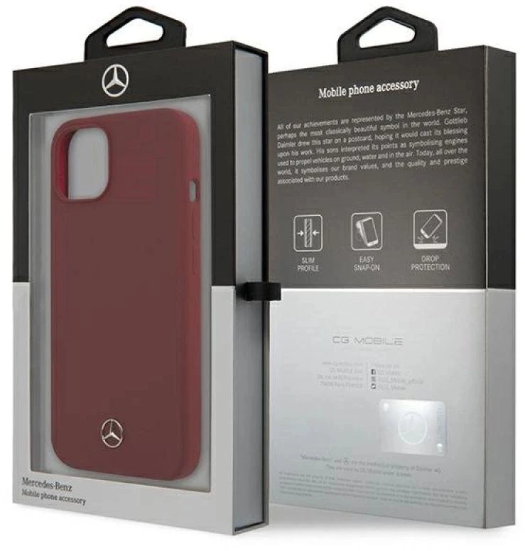 Mercedes MEHCP13MSILRE Apple iPhone 13 / 14 / 15 6,1″ red kietas dėklas Silicone Line