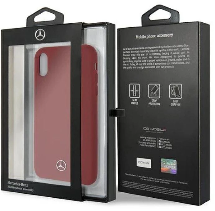 Dėklas Mercedes Silicone Line iPhone Xr Case - Raudona