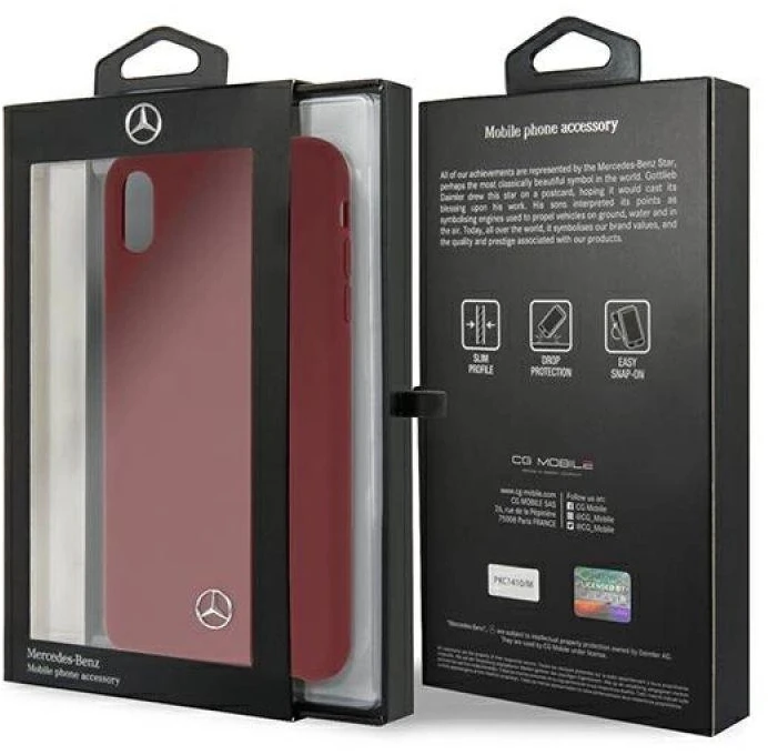 Mercedes MEHCI65SILRE Apple iPhone Xs Max red kietas dėklas Silicone Line