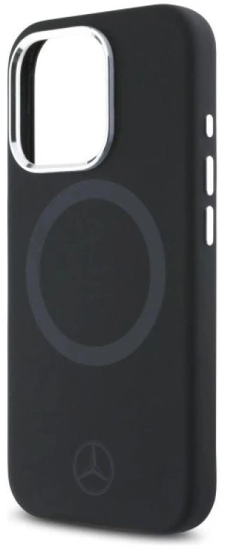 Mercedes MEHMP16L23SUTTK Apple iPhone 16 Pro 6.3″ juodos spalvos kietas dėklas Silicone Tonal Logo MagSafe