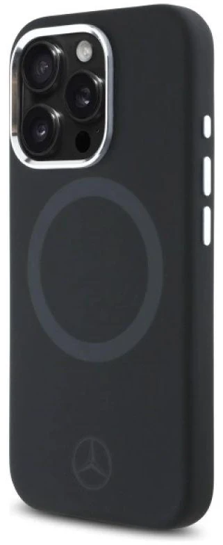 Mercedes MEHMP16L23SUTTK Apple iPhone 16 Pro 6.3″ juodos spalvos kietas dėklas Silicone Tonal Logo MagSafe