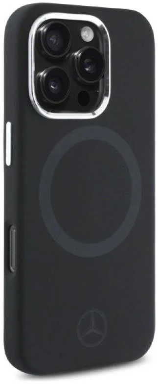Mercedes MEHMP16L23SUTTK Apple iPhone 16 Pro 6.3″ juodos spalvos kietas dėklas Silicone Tonal Logo MagSafe