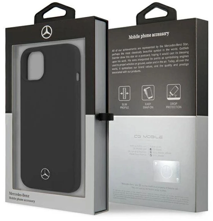 Mercedes MEHCP13SSILBK Apple iPhone 13 mini 5,4″ juodos spalvos kietas dėklas Silicone Line
