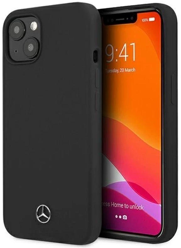 Mercedes MEHCP13SSILBK Apple iPhone 13 mini 5,4″ juodos spalvos kietas dėklas Silicone Line