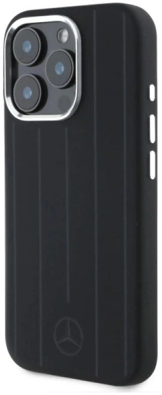 Mercedes MEHMP16X23SUVSK Apple iPhone 16 Pro Max 6.9″ juodos spalvos kietas dėklas Silicone Vertical Tonal Stripes