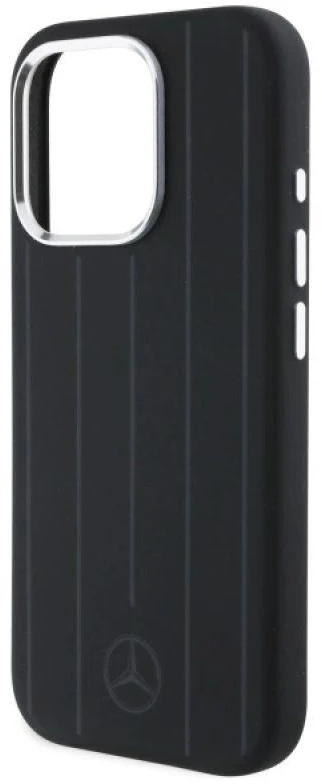 Mercedes MEHMP16X23SUVSK Apple iPhone 16 Pro Max 6.9″ juodos spalvos kietas dėklas Silicone Vertical Tonal Stripes