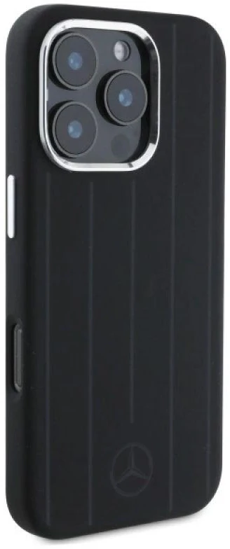Mercedes MEHMP16X23SUVSK Apple iPhone 16 Pro Max 6.9″ juodos spalvos kietas dėklas Silicone Vertical Tonal Stripes