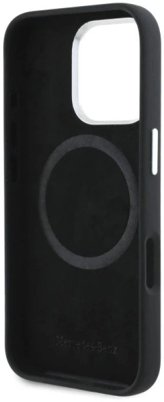 Mercedes MEHMP16X23SUVSK Apple iPhone 16 Pro Max 6.9″ juodos spalvos kietas dėklas Silicone Vertical Tonal Stripes