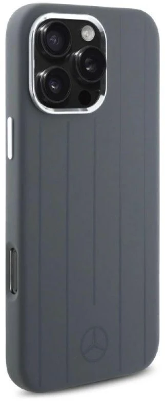 Mercedes MEHMP16X23SUVSA iPhone 16 Pro Max 6.9″ pilkos spalvos kietas dėklas Silicone Vertical Tonal Stripes