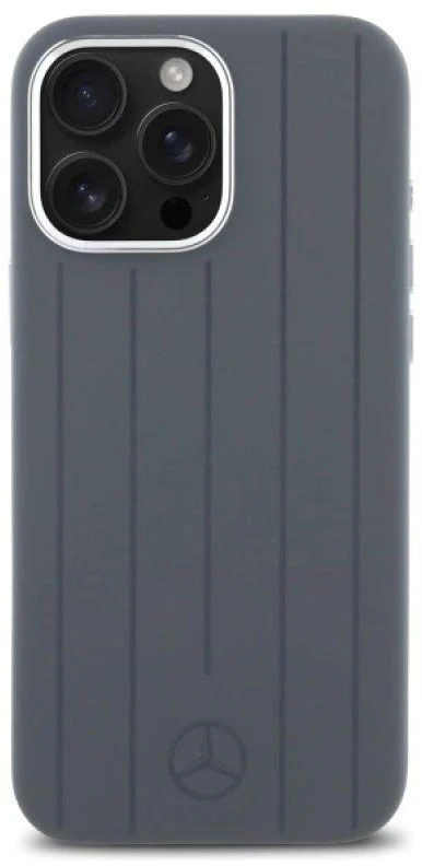 Mercedes MEHMP16X23SUVSA iPhone 16 Pro Max 6.9″ pilkos spalvos kietas dėklas Silicone Vertical Tonal Stripes