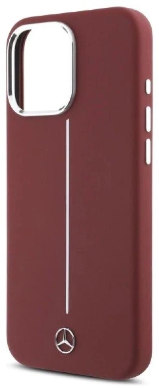 Mercedes MEHMP16X23SUMSR Apple iPhone 16 Pro Max 6.9″ red kietas dėklas Silicone baltos spalvos Stripe MagSafe