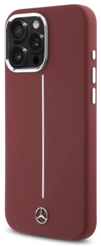 Mercedes MEHMP16X23SUMSR Apple iPhone 16 Pro Max 6.9″ red kietas dėklas Silicone baltos spalvos Stripe MagSafe