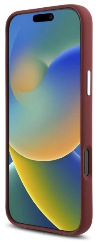 Mercedes MEHMP16X23SUMSR Apple iPhone 16 Pro Max 6.9″ red kietas dėklas Silicone baltos spalvos Stripe MagSafe