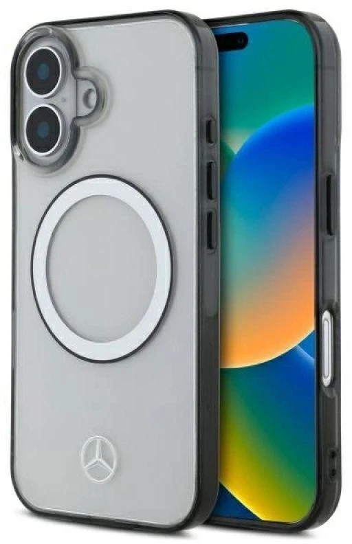 Mercedes MEHMP16S23HUOKC Apple iPhone 16 6.1″ skaidrus kietas dėklas Printed logo MagSafe