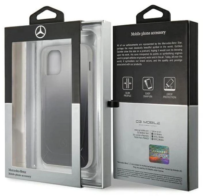 Mercedes MEHCP12SARGBK Apple iPhone 12 mini 5,4″ juodos spalvos kietas dėklas skaidrus Line