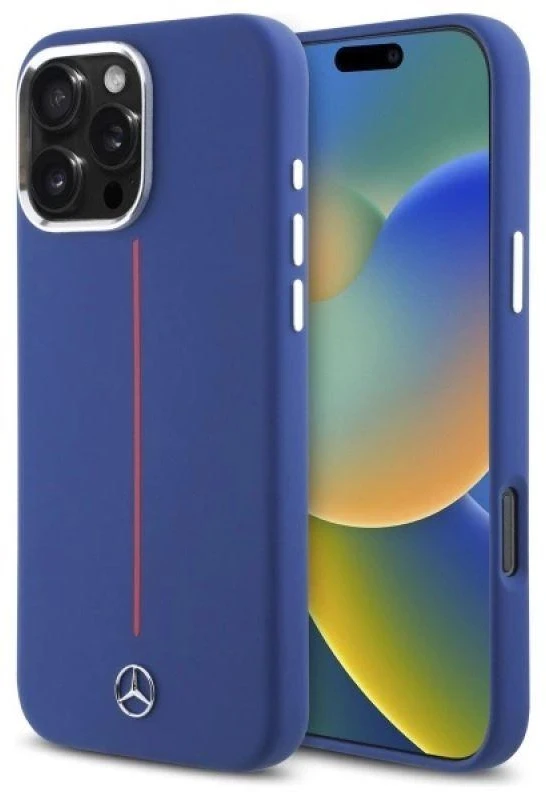 Dėklas Mercedes MEHMP16X23SUMRV Apple iPhone 16 Pro Max 6.9" navy hard Silikoninis Raudona Stripe MagSafe