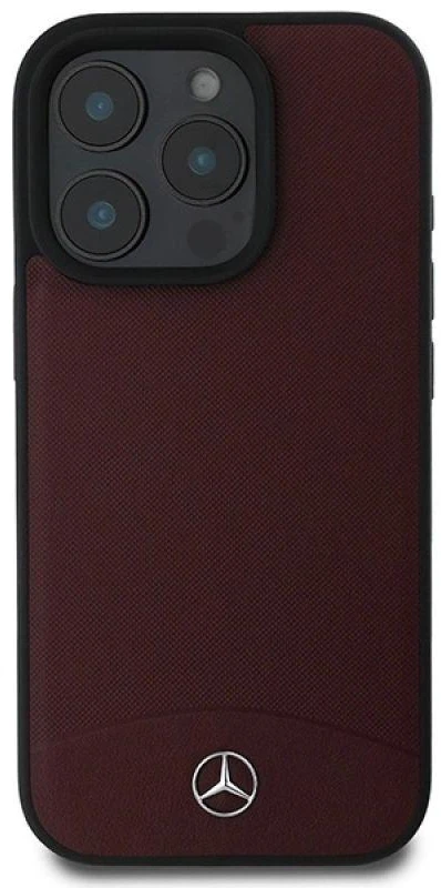 Mercedes Textured And Plain Leather MagSafe case Apple iPhone 16 Pro - dėklas telefonui raudonos spalvos