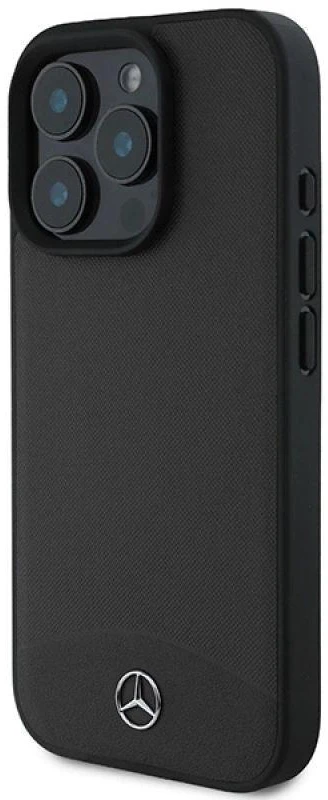 Mercedes MEHMP16X23RBARK Apple iPhone 16 Pro Max 6.9″ juodos spalvos kietas dėklas Textured And Plain Leather MagS