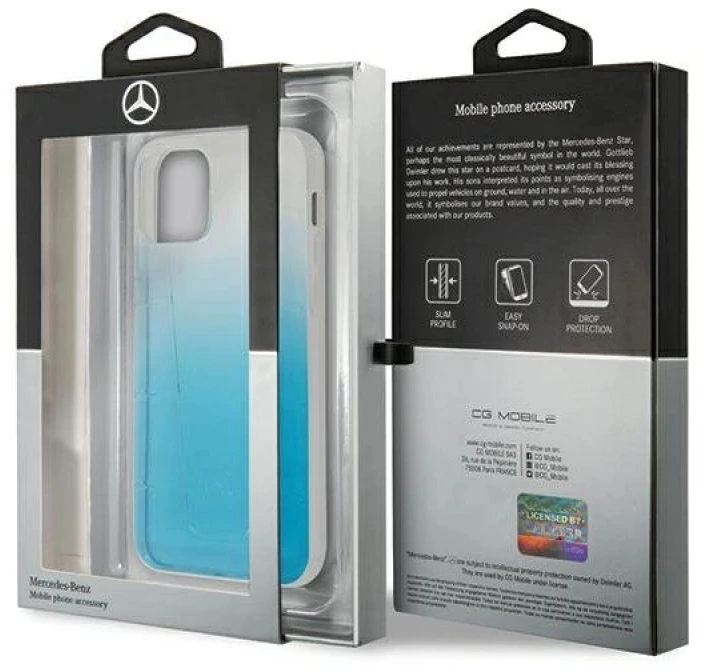 Mercedes MEHCP12MCLGBL Apple iPhone 12/12 Pro 6,1″ mėlynas kietas dėklas skaidrus Line