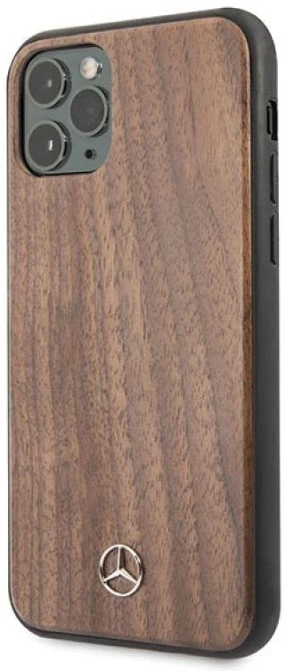 Mercedes Benz Apple iPhone 11 Pro Max Mercedes Hard dėklas Wood Line Walnut (MEHCN65VWOLB) rudos spalvos