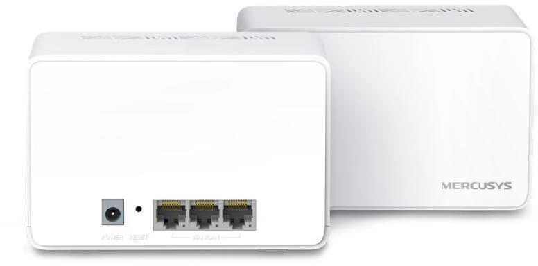 „Mercusys Halo H80X“ sistema (2 vnt.) dviejų dažnių (2,4 GHz / 5 GHz) „Wi-Fi 6“ (802.11ax), balta, 3 vidinės antenos