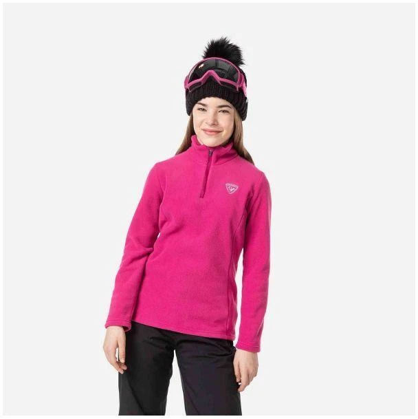 Mergaičių Fleece Megztinis su 1/2 Užtrauktuku Rožinis Rossignol