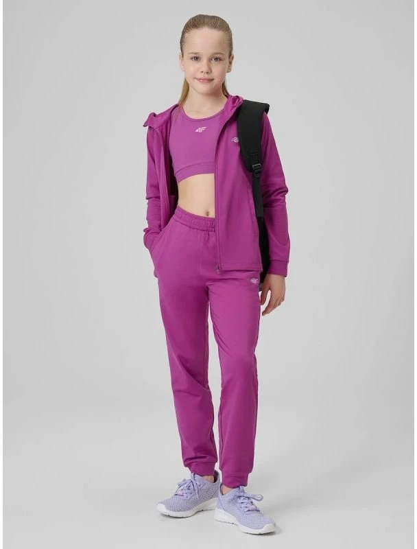 Mergaičių sportinės kelnės 4F jogger, rožinės