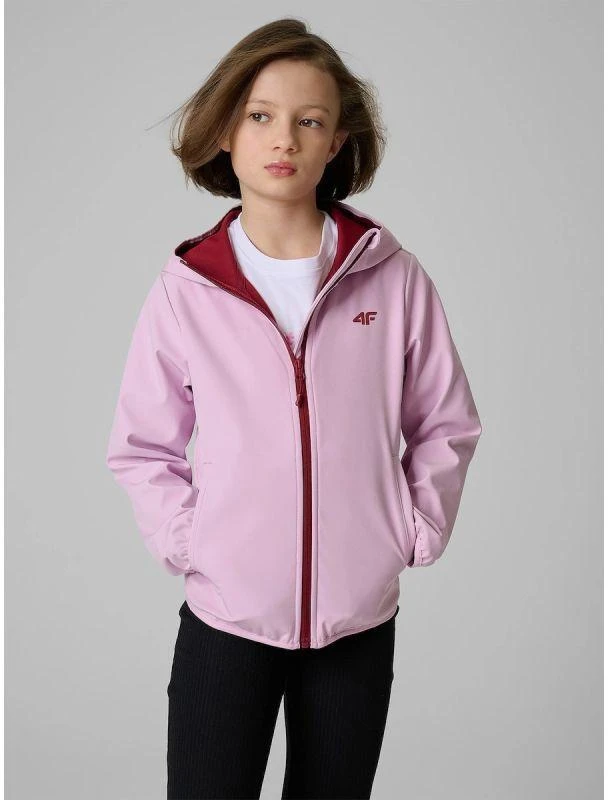 Mergaitei skirta softshell striukė, vėjui nepralaidi membrana 5000, 4F 4FJWSS26TSOFF478-47S