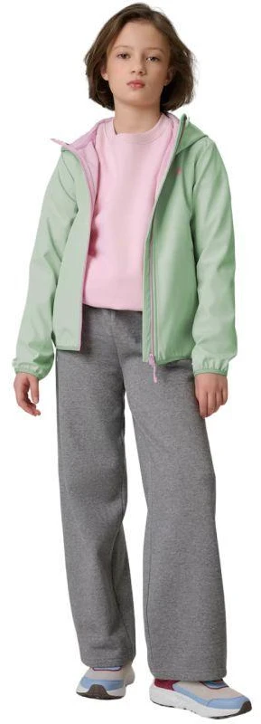 Mergaitiška softshell striukė 4F F478 mėtų spalvos 4FJWSS26TSOFF478 47S