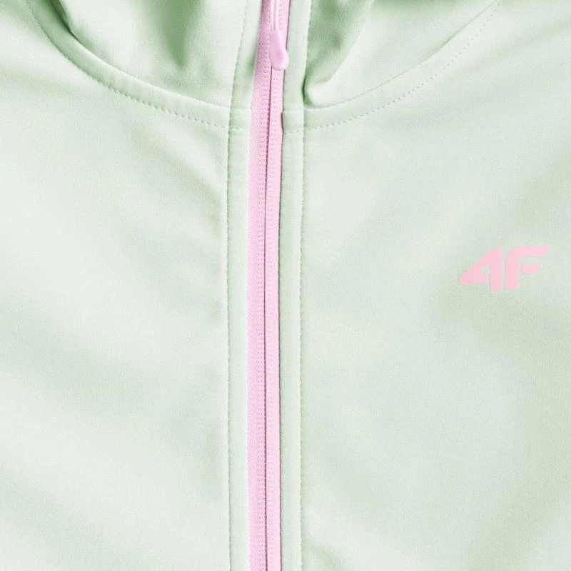 Mergaitiška softshell striukė 4F F478 mėtų spalvos 4FJWSS26TSOFF478 47S