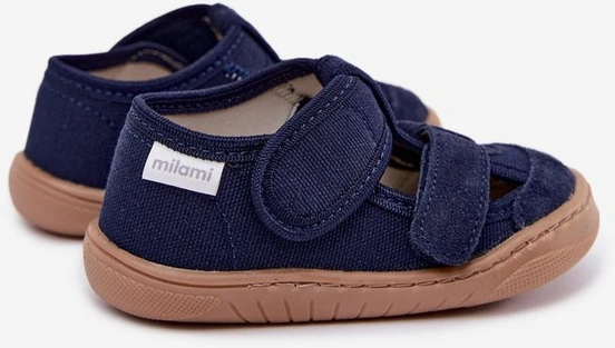 Mergaitiškos barefoot šlepetės su lipdukais, tamsiai mėlynos