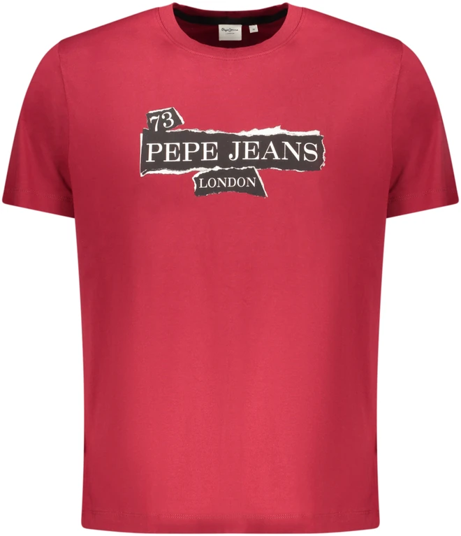 MĘSKA KOSZULKA Z KRÓTKIM RĘKAWEM PEPE JEANS, RAUDONA