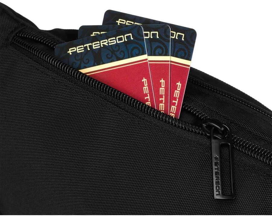 Męska nerka na telefon i dokumenty juoda na suwak - Peterson