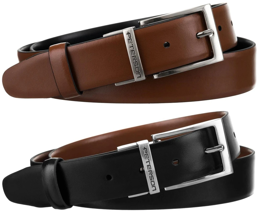Meski komplektas prezentowy skóra naturalna Peterson PTN KL-B006-S001 Juodas-BROWN