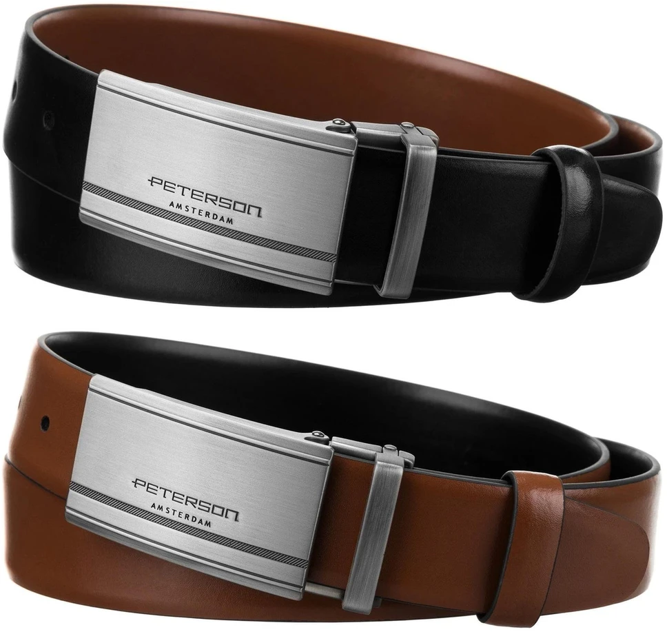 Meski komplektas prezentowy skóra naturalna Peterson PTN KL-B006-S001 Juodas-BROWN