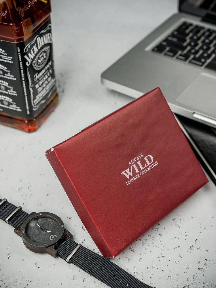 Always Wild Vertikali piniginė su užtrauktuku, natūrali oda Visada Laukinis