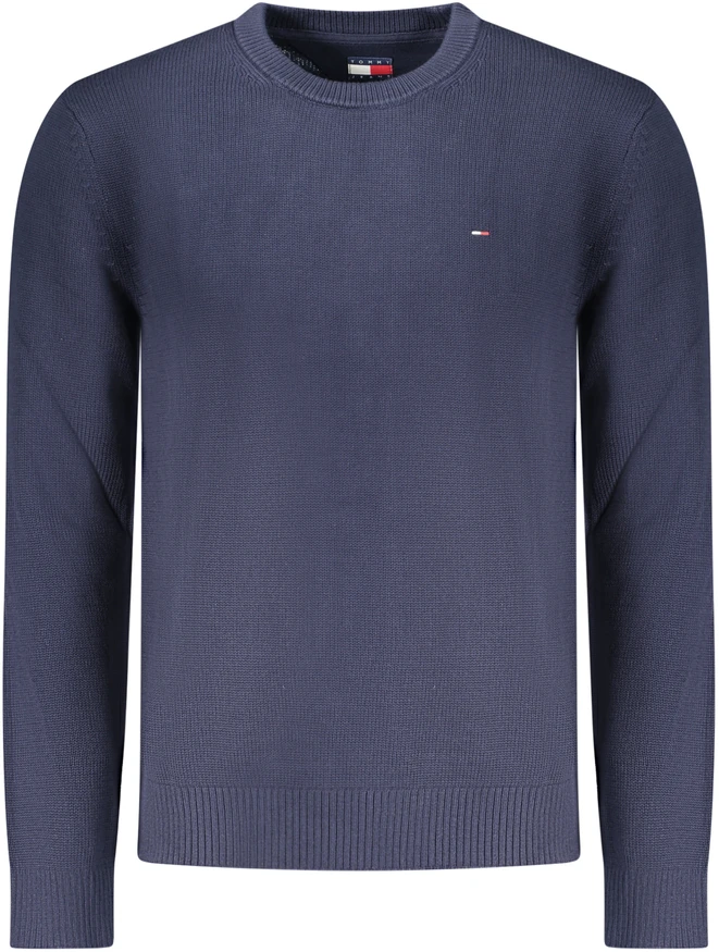 Męski sweter Tommy Hilfiger su haftowanym logo – mėlyna
