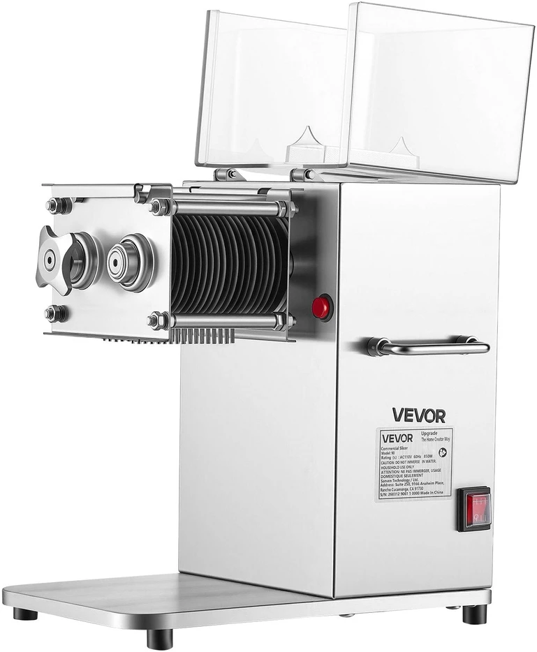 Vevor Mėsos pjaustyklė, 850W komercinis pjaustytuvas, 5 mm ašmenys