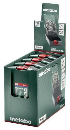 Grąžtas Grąžtų rinkinys metalui Metabo HSS-G SP; 1 - 13 mm; 25 vnt.