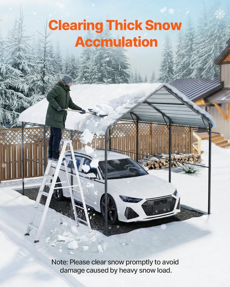 VEVOR 9,84 x 14,76 m metalinis automobilių stogelis valtims