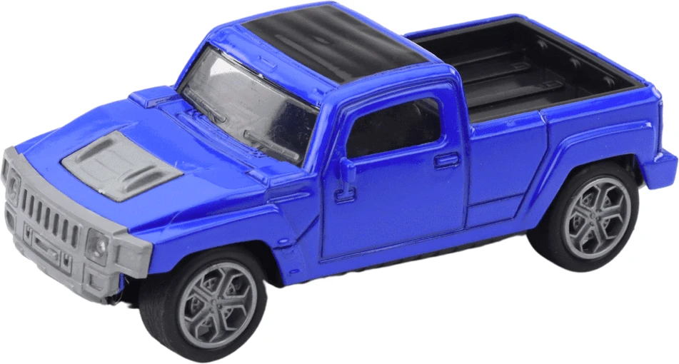 Lean Toys Mėlynas automobilio ir kemperio priekabos metalinis rinkinys