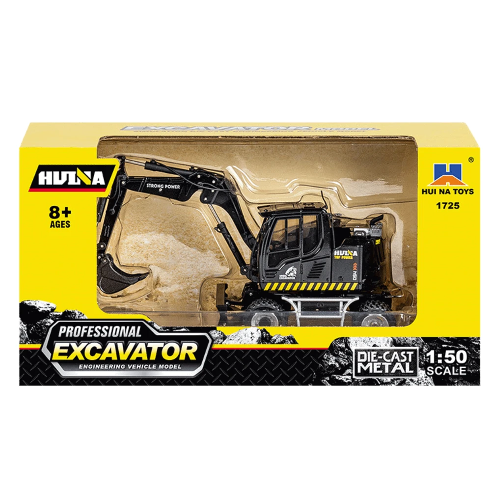 Huina Metalinė Ekskavatoriaus ir Buldozerio Modelis 1:50, Juodas