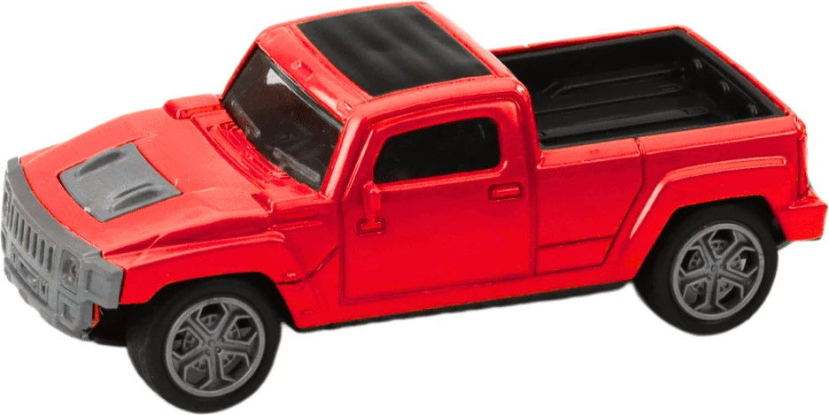 Lean Toys Raudonas metalinis automobilis su kemperiu