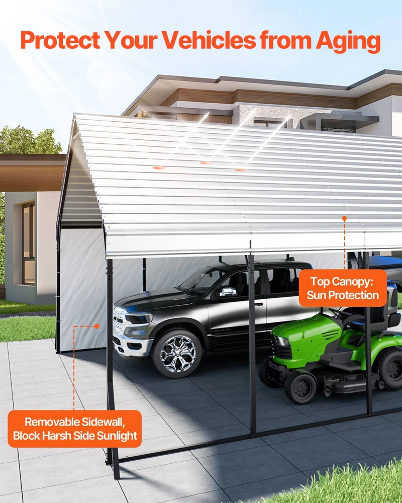 Vevor Metalinė stoginė automobiliui 20 x 20 ft