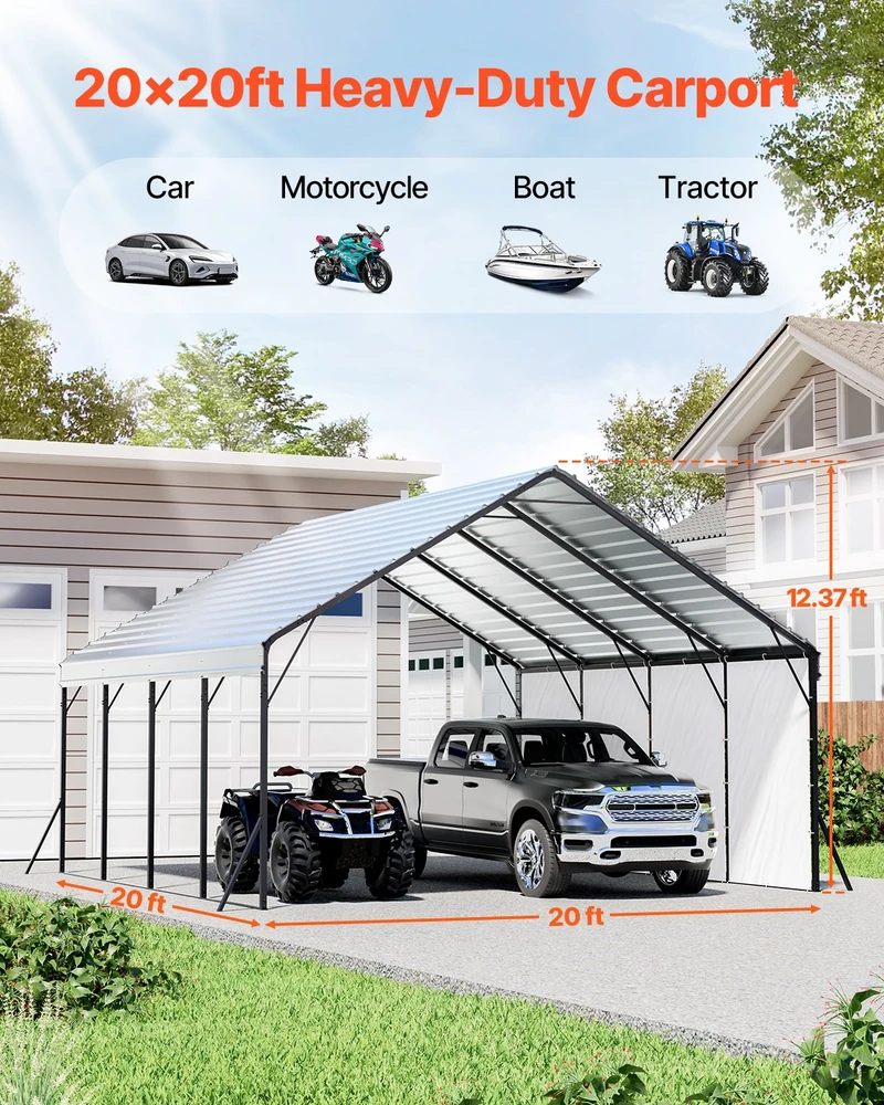 Vevor Metalinė stoginė automobiliui 20 x 20 ft