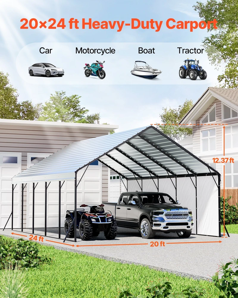 VEVOR Metalinė 20 x 24 pėdų automobilių pastogė