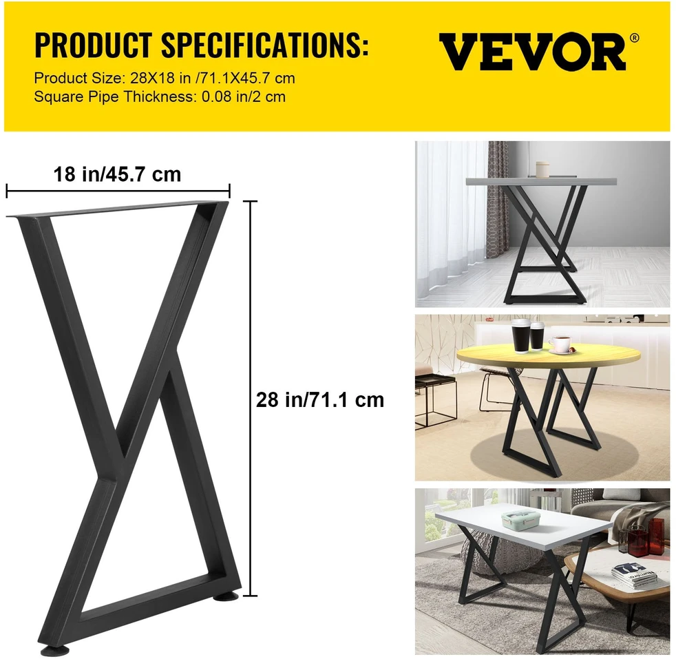 VEVOR Z formos metalinės stalo kojos